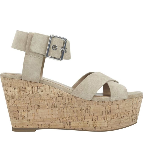 MARC FISHER LTD Cacie taupe suede Sandal - Picture 2 of 7